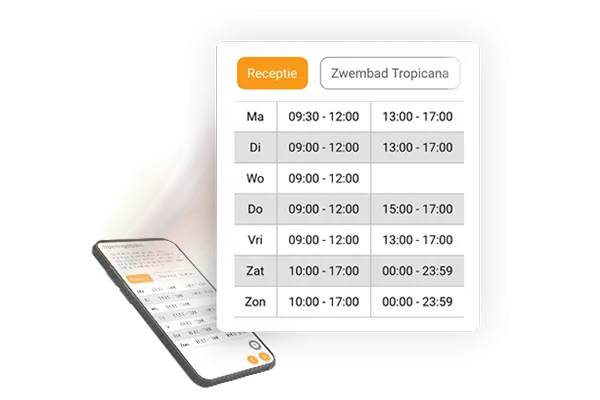 Toon de openingstijden in je eigen app